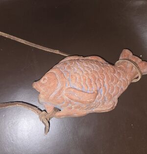 Vintage Terracotta Koi-Style Fish Sculpture – Handcrafted Hollow Clay Decor